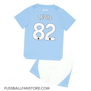 Manchester City Rico Lewis #82 Replik Heimtrikot Kinder 2023-24 Kurzarm (+ Kurze Hosen)